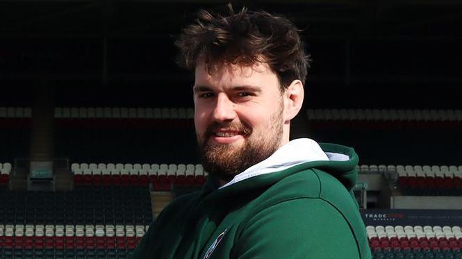 Ross Bundy poses for pictures at Mattioli Woods Welford Road