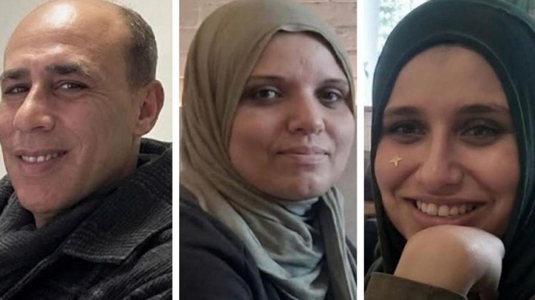 a composition of photos of three family members - a man who is smiling, a woman looking gently at the camera, and a young teenage girl, who is smiling