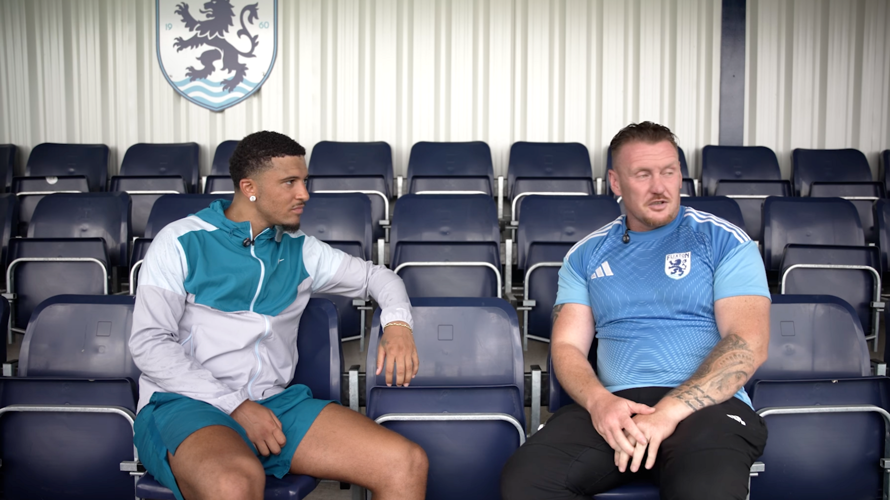jadon Sancho speaks to Flixton FC via a video on Instagram