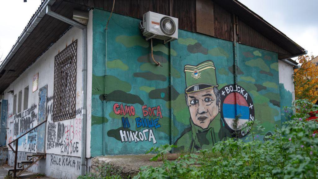 A Sarajevo mural in 2023 in praise of Mladic