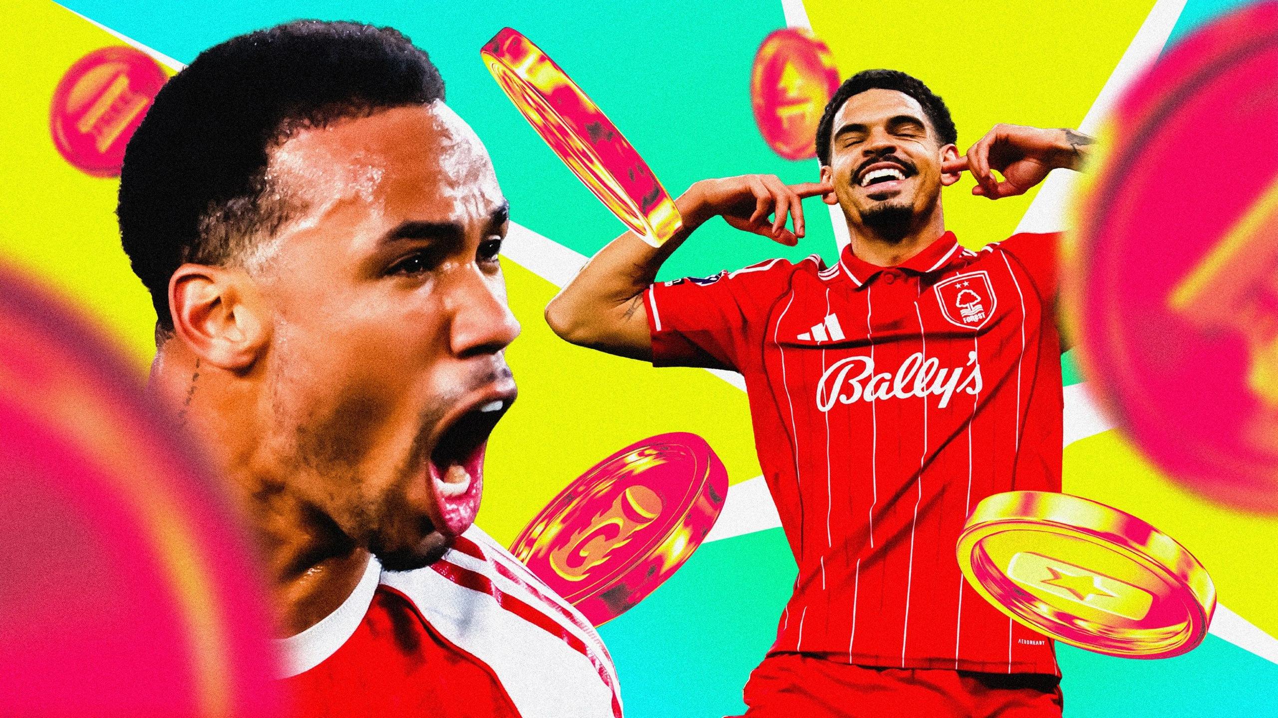 A Fantasy Premier League graphic including Arsenal defender Gabriel and Nottingham Forest playmaker Morgan Gibbs-White