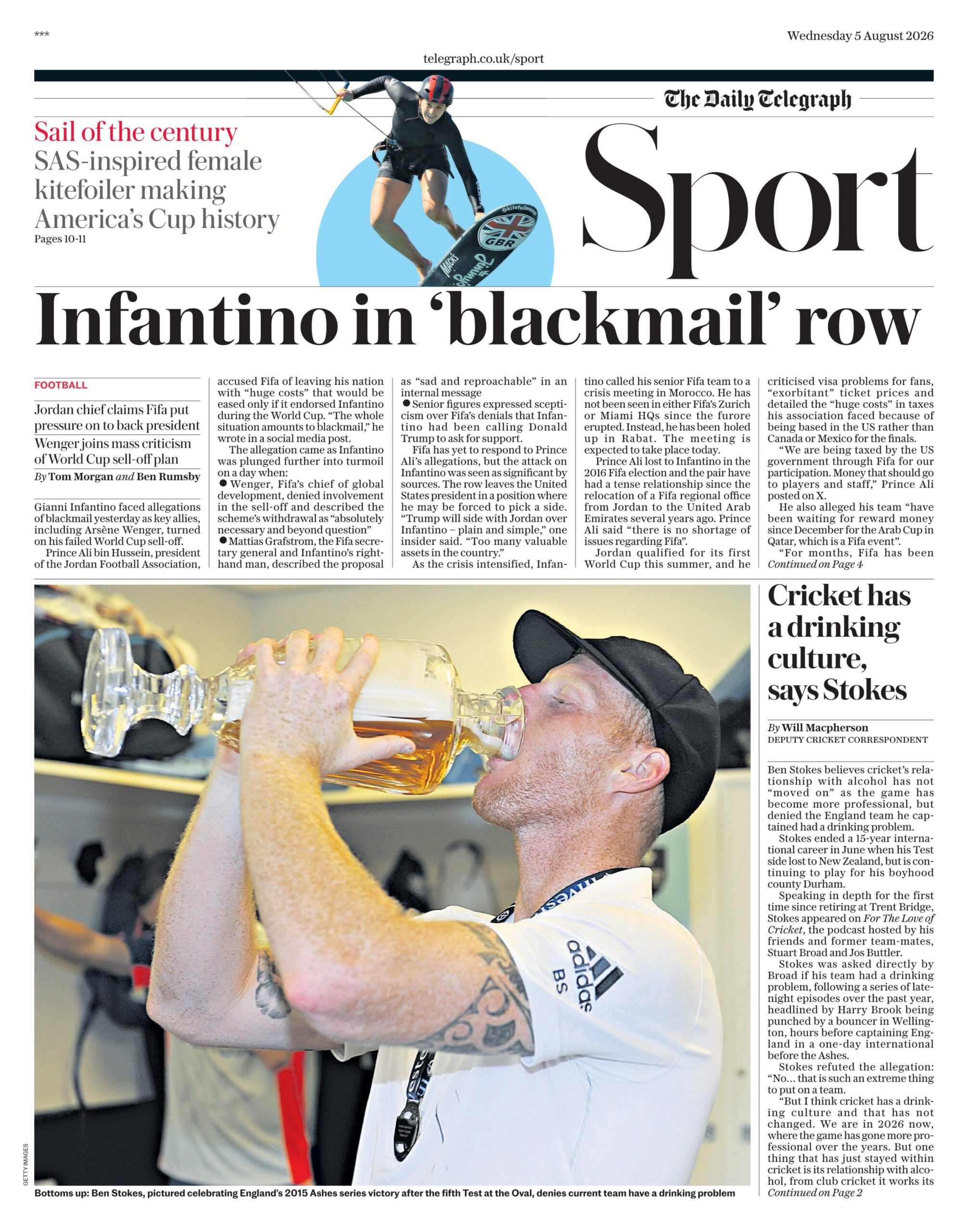 Telegraph sports section
