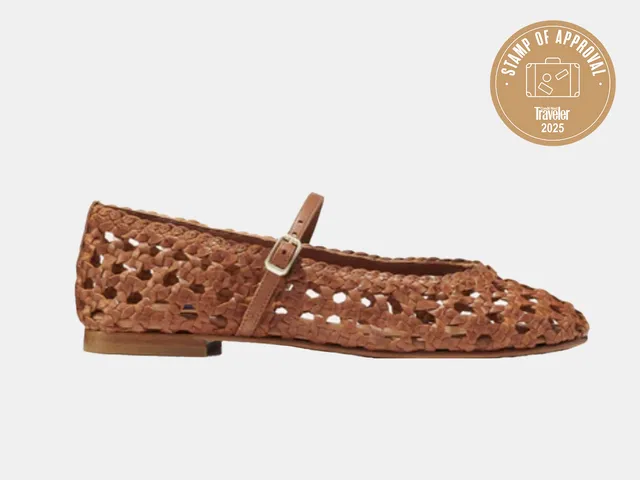brown Mary Jane flat shoe