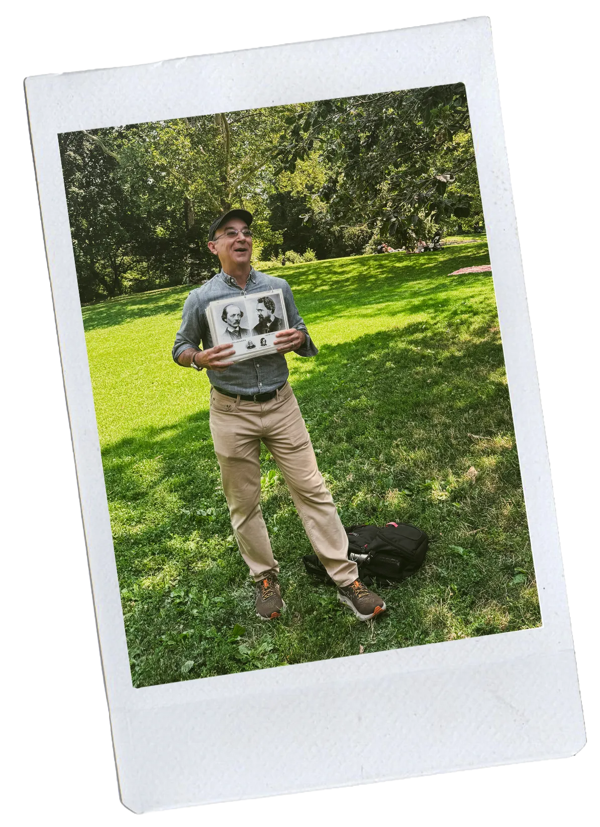 Image may contain Clothing TShirt Photography Grass Plant Face Head Person Portrait Teen Pants People and Tree