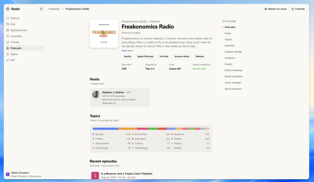 Radar makes podcasts searchable — and usable by AI agents Radar makes podcasts searchable — and usable by AI agents