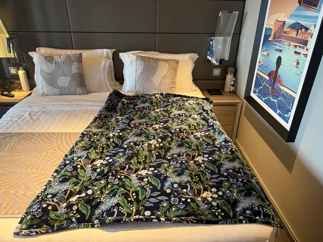 Image may contain: Furniture, Bed, Bed Sheet, and Blanket