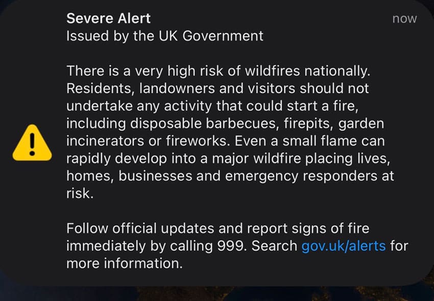 Not a policy, just a ringtone: the UK wildfire alert and net zero policy clash noisier than the Royal Albert Hall’s organ Not a policy, just a ringtone: the UK wildfire alert and net zero policy clash noisier than the Royal Albert Hall’s organ