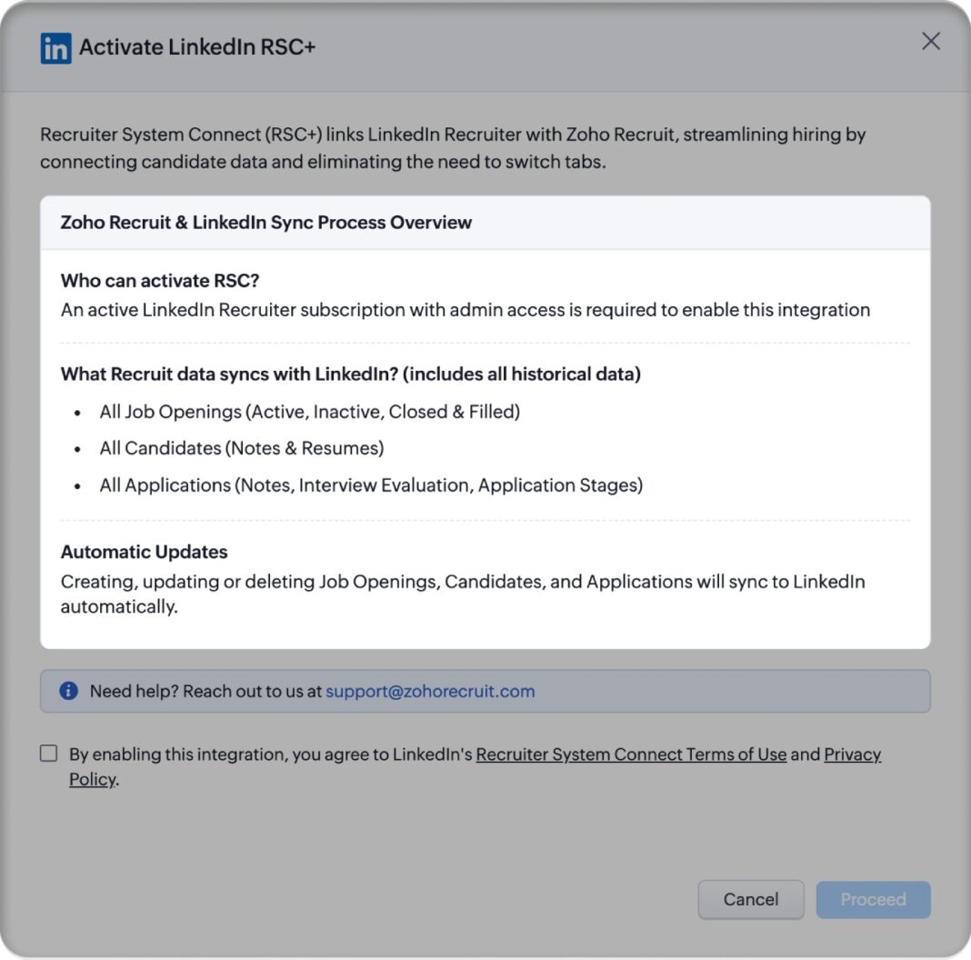 Zoho Recruit and LinkedIn RSC: A More Connected Hiring Workflow for Small Businesses Zoho Recruit and LinkedIn RSC: A More Connected Hiring Workflow for Small Businesses