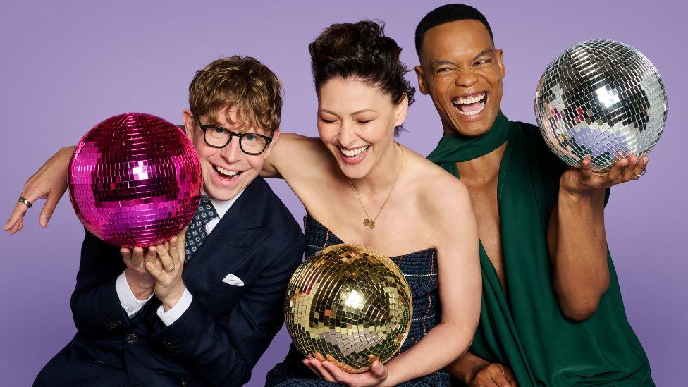 Josh Widdicombe, Emma Willis and Johannes Radebe
