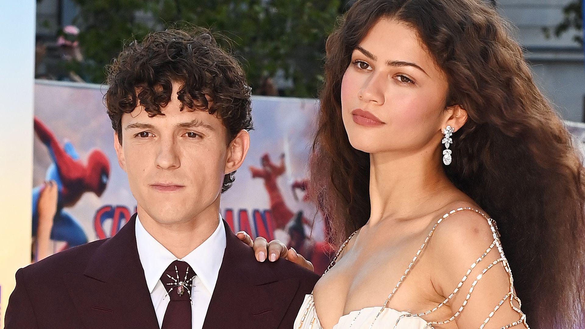 Tom Holland and Zendaya attend the "Spider-Man: Brand New Day" UK Premiere at Odeon Luxe Leicester Square on July 29, 2026 in London, England