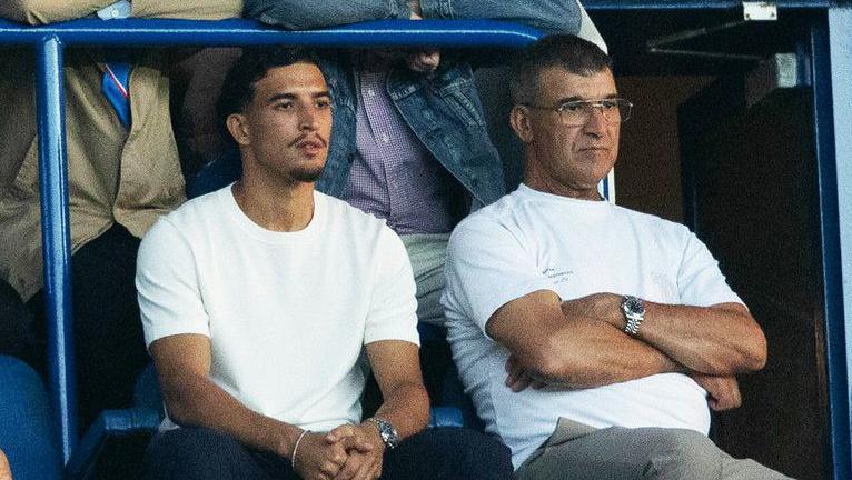 Couhaib Driouech (left) was at Ibrox on Thursday to watch Rangers exit Europa League qualifying