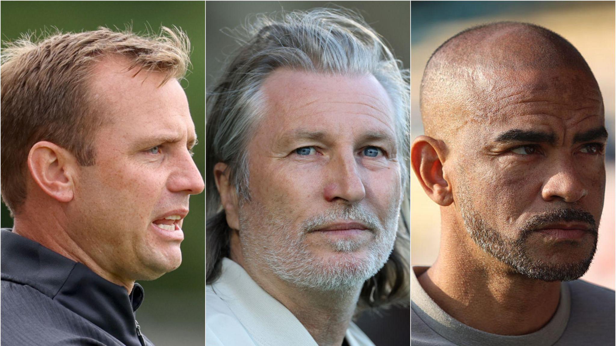 Headshots from left to right of Lee Cattermole, Robbie Savage and Kieron Dyer