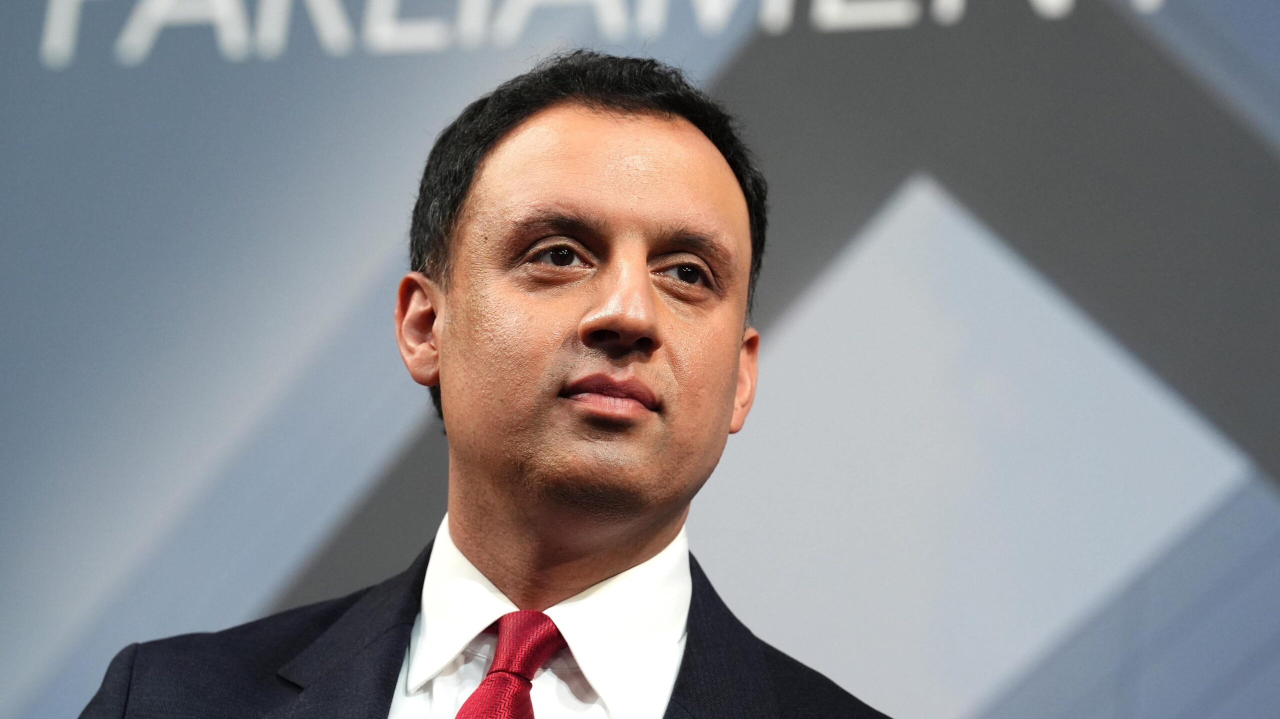 Scottish Labour leader Anas Sarwar on stage at Glasgow International Arena for the 2026 Holyrood elections