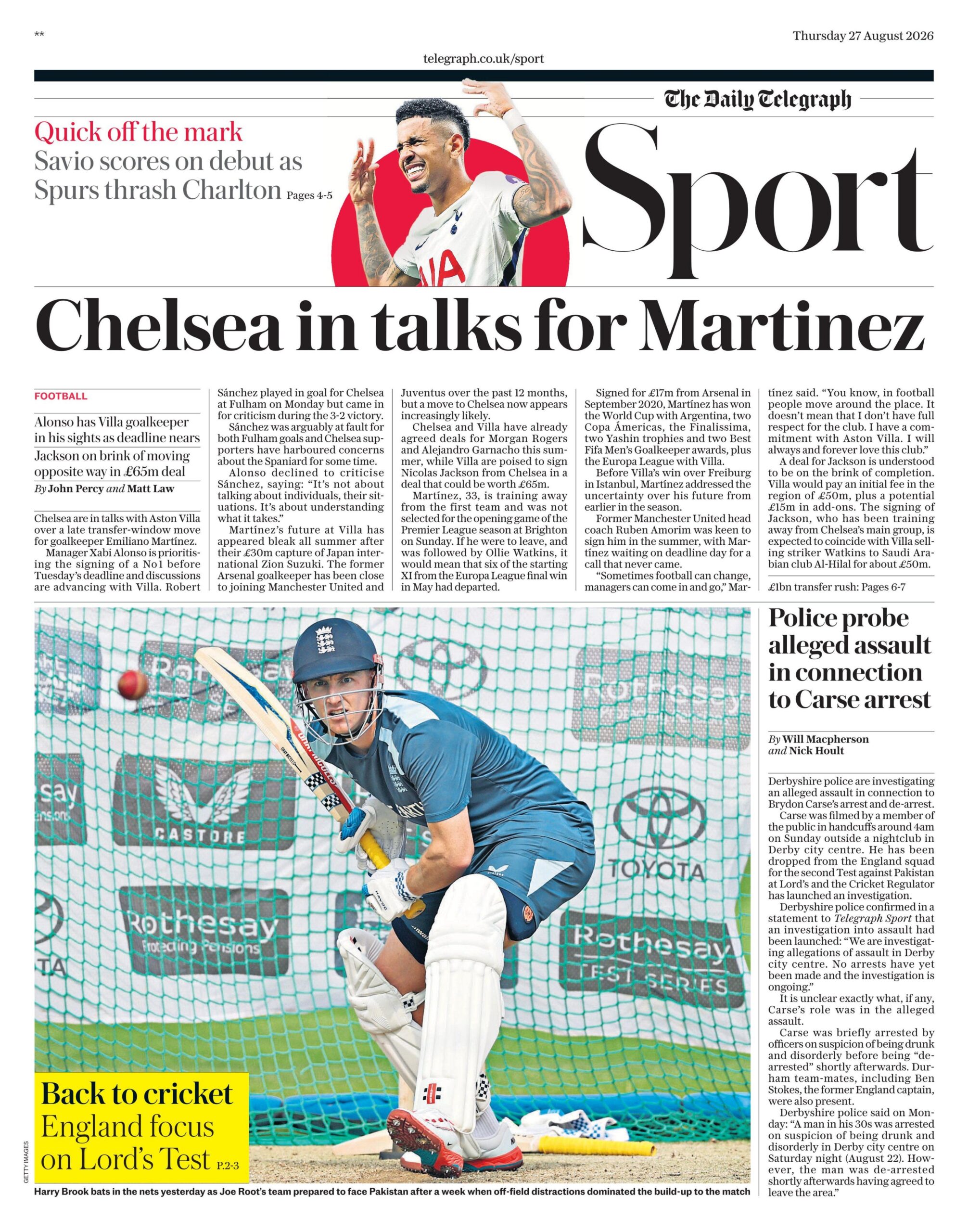 Telegraph sports section