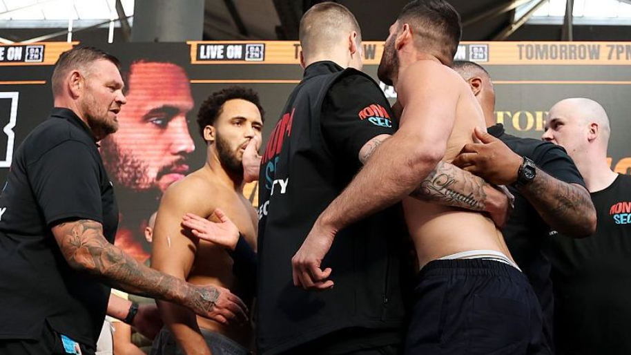 Filip Hrgovic slaps Moses Itauma at weigh-in