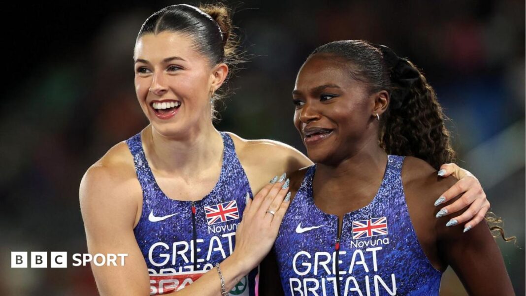 History for Hunt and Asher-Smith in golden finish for GB History for Hunt and Asher-Smith in golden finish for GB