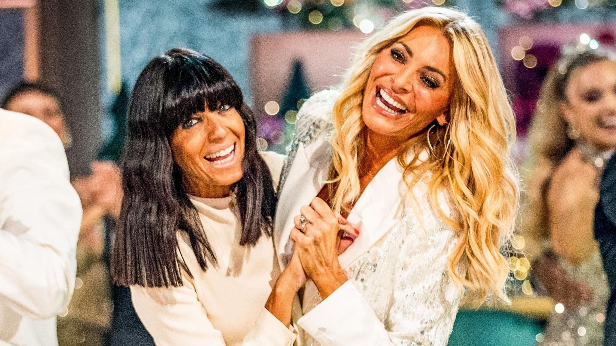 Strictly presenters Claudia Winkleman and Tess Daly dancing together on their final show