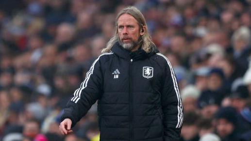 Austin MacPhee on the touchline for Aston Villa