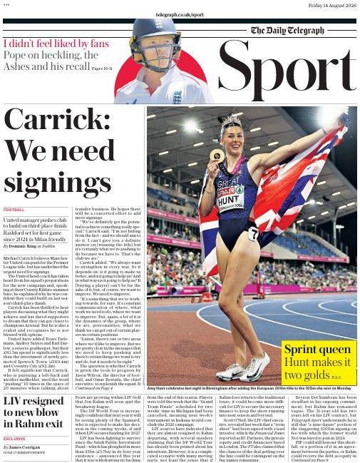 Daily Telegraph sports section