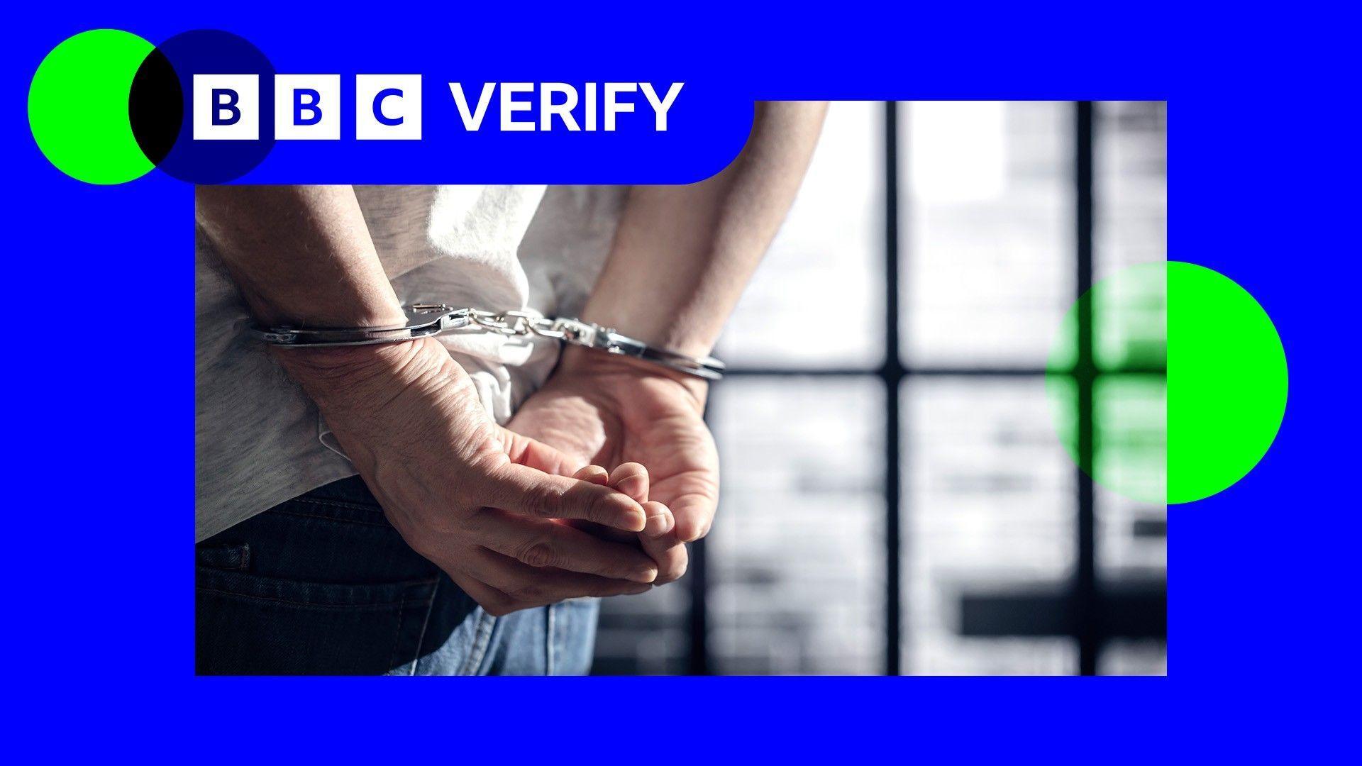 A prisoner in handcuffs