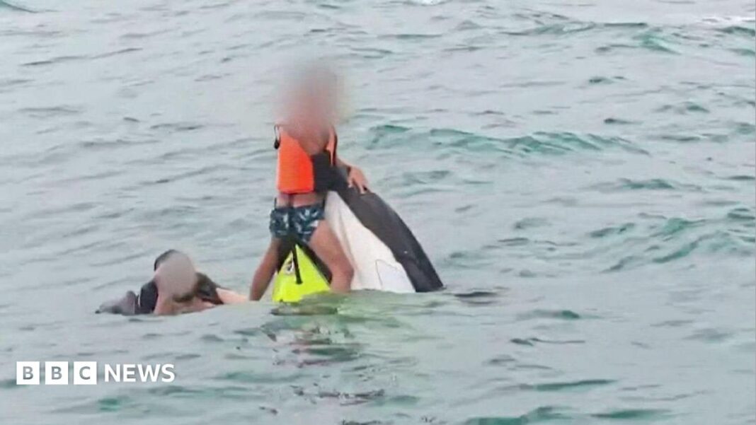 Moment family rescued after 16 hours floating on jet ski off Thailand Moment family rescued after 16 hours floating on jet ski off Thailand