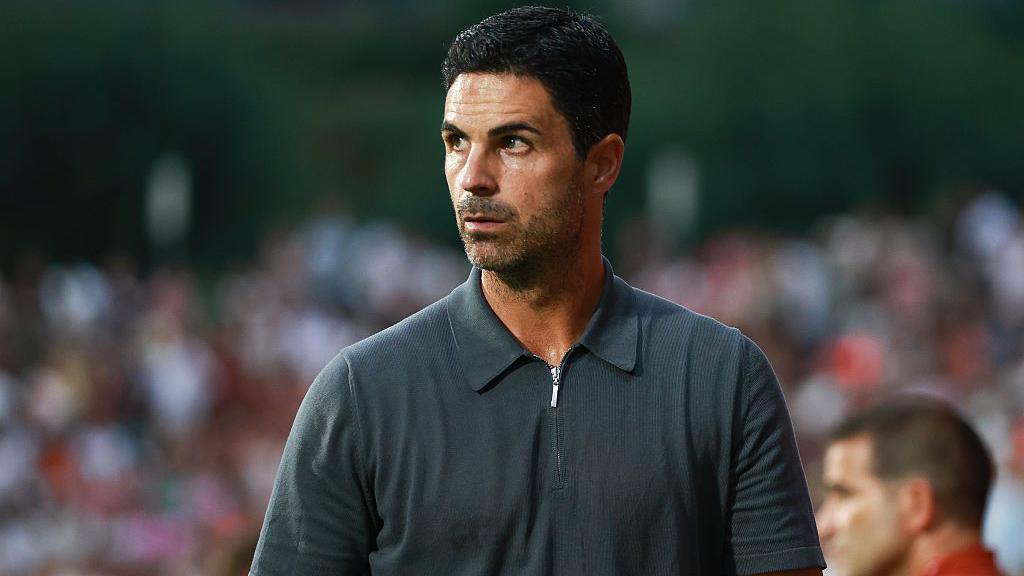 Arsenal boss Mikel Arteta on the touchline during the pre-season win over Girona