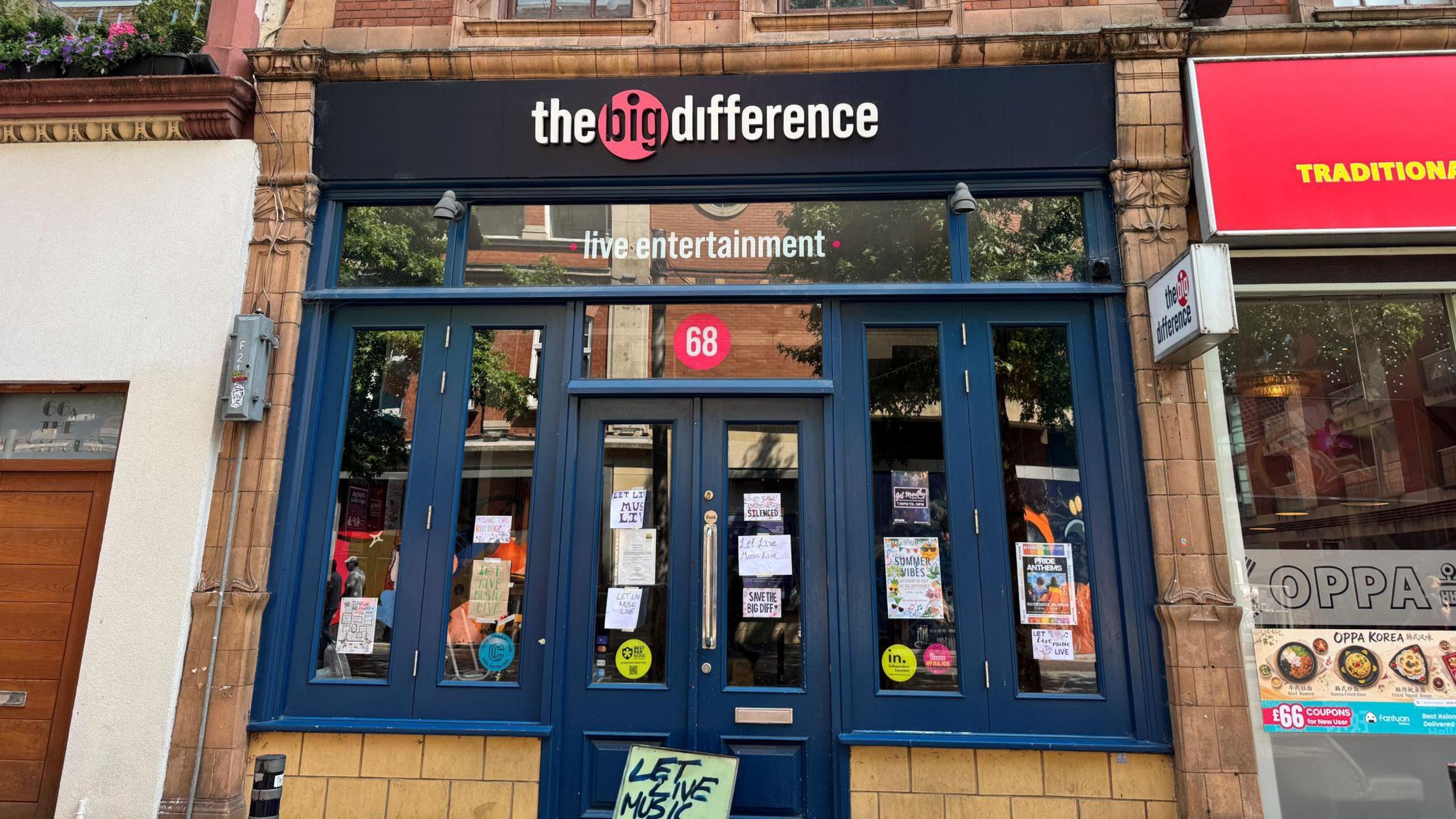 Street view of The Big Difference venue on Leicester's High Street.