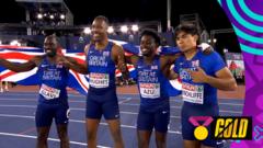 Great Britain storm to 4x100m relay gold Great Britain storm to 4x100m relay gold