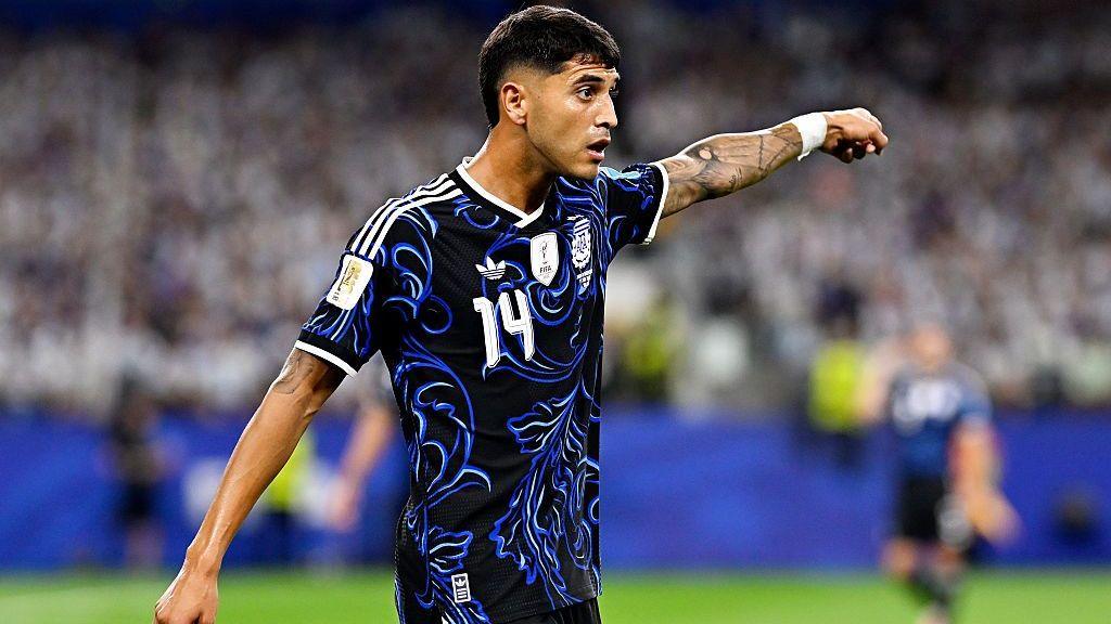 Exequiel Palacios in action for Argentina during the 2026 World Cup