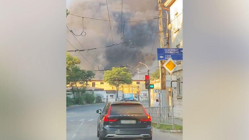 A shot of a plume of smoke