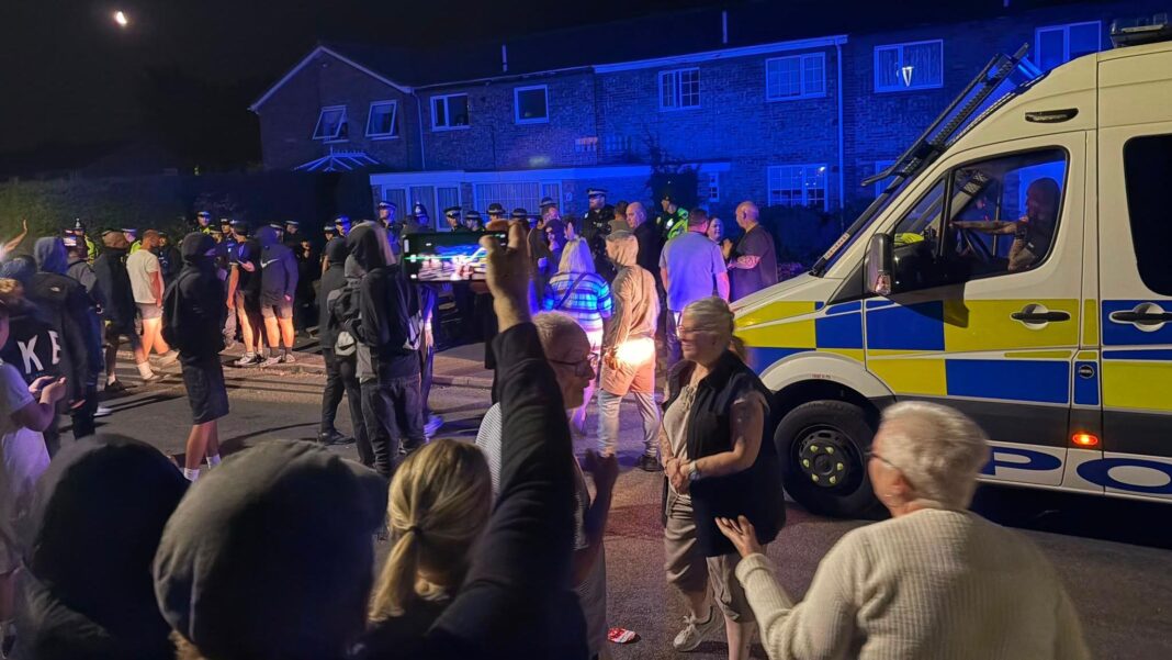 Two police officers injured during second night of anti-immigration disorder in Norfolk Two police officers injured during second night of anti-immigration disorder in Norfolk