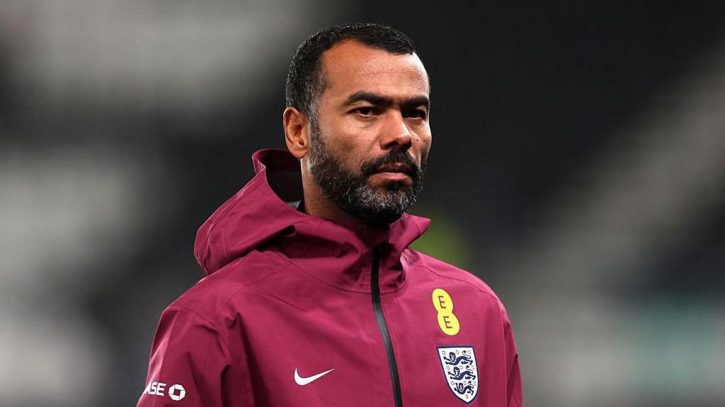 Ashley Cole on the sidelines for England Under-21s game against Andorra in October 2025