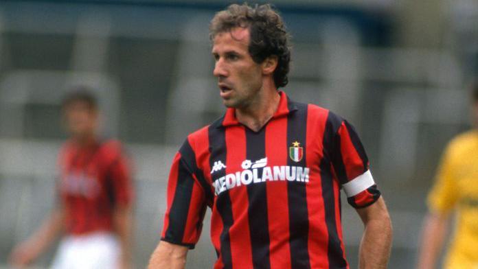 Franco Baresi in action for AC Milan in 1988