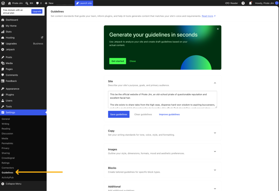 Give Your WordPress.com Site a Memory with Guidelines Give Your WordPress.com Site a Memory with Guidelines