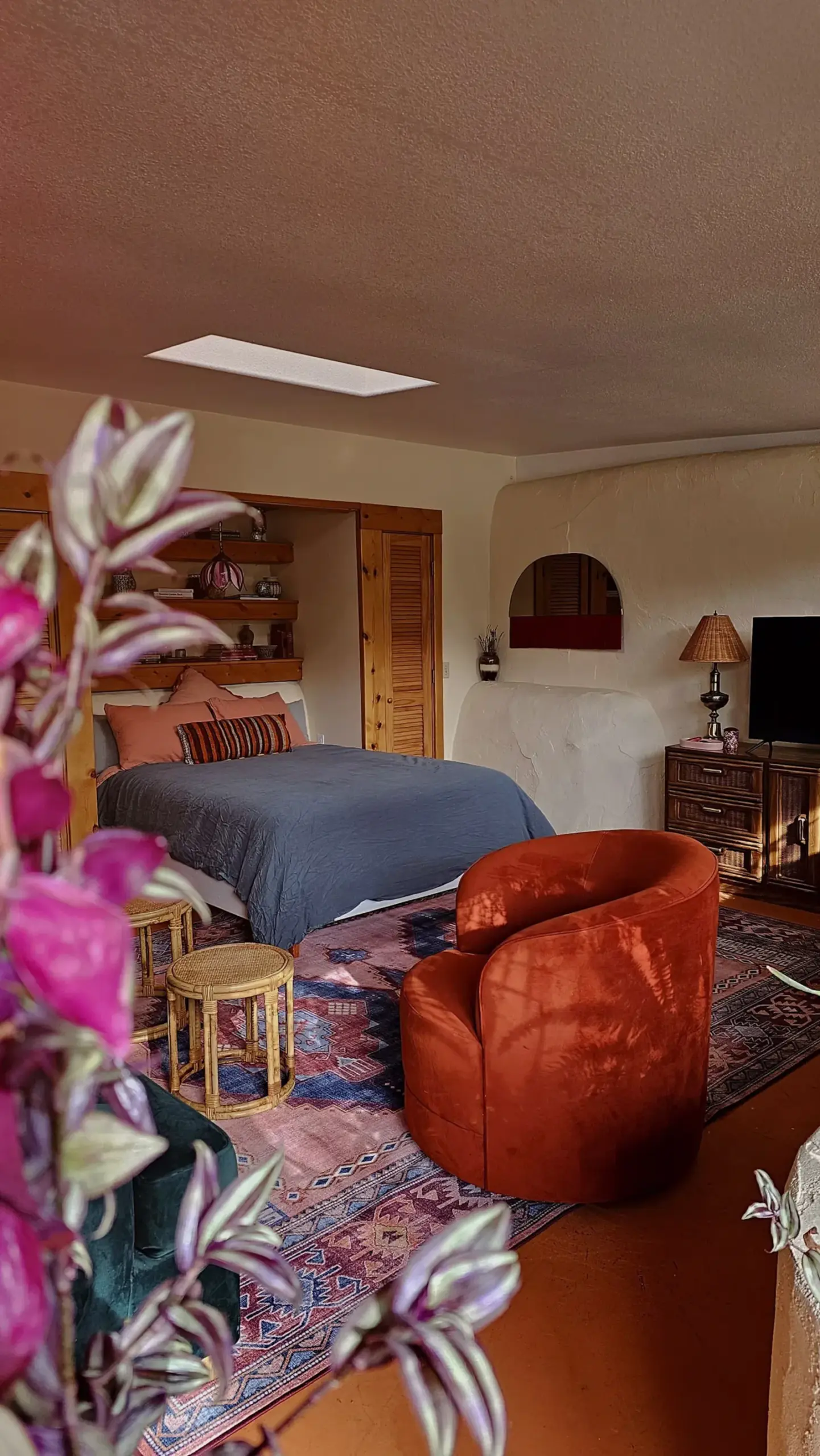 Image may contain Indoors Interior Design Home Decor Lamp Bed Furniture Computer Hardware Electronics and Hardware