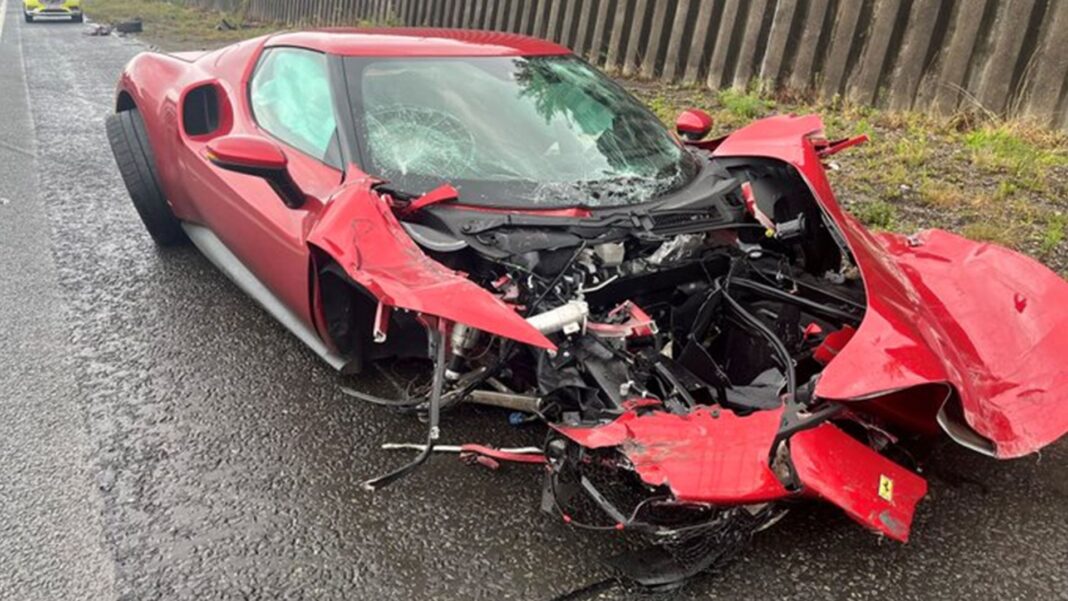 ‘One less Ferrari’: Police issue warning after £260k supercar wrecked ‘One less Ferrari’: Police issue warning after £260k supercar wrecked