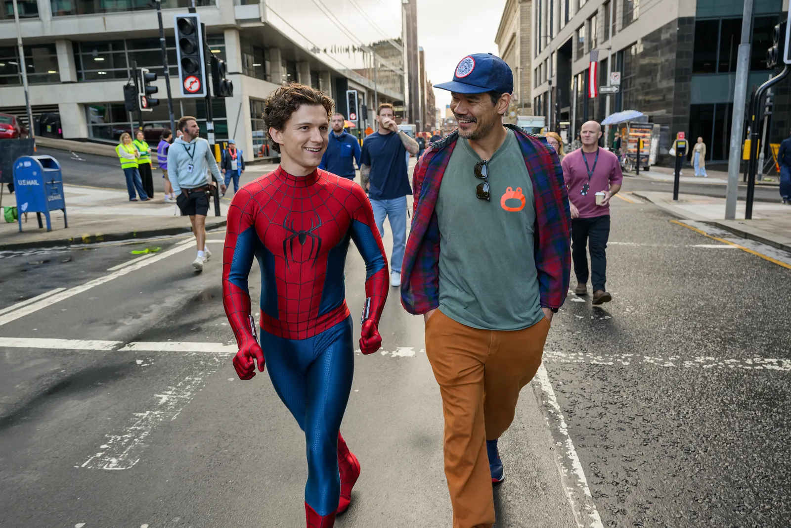 Image may contain Tom Holland Destin Daniel Cretton Duško Ivanović Holly WalkerLynch Stephen Paea and Clothing