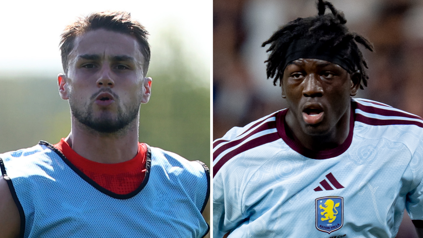 Aston Villa defender Taylor Harwood-Bellis and teenage striker Brian Madjo