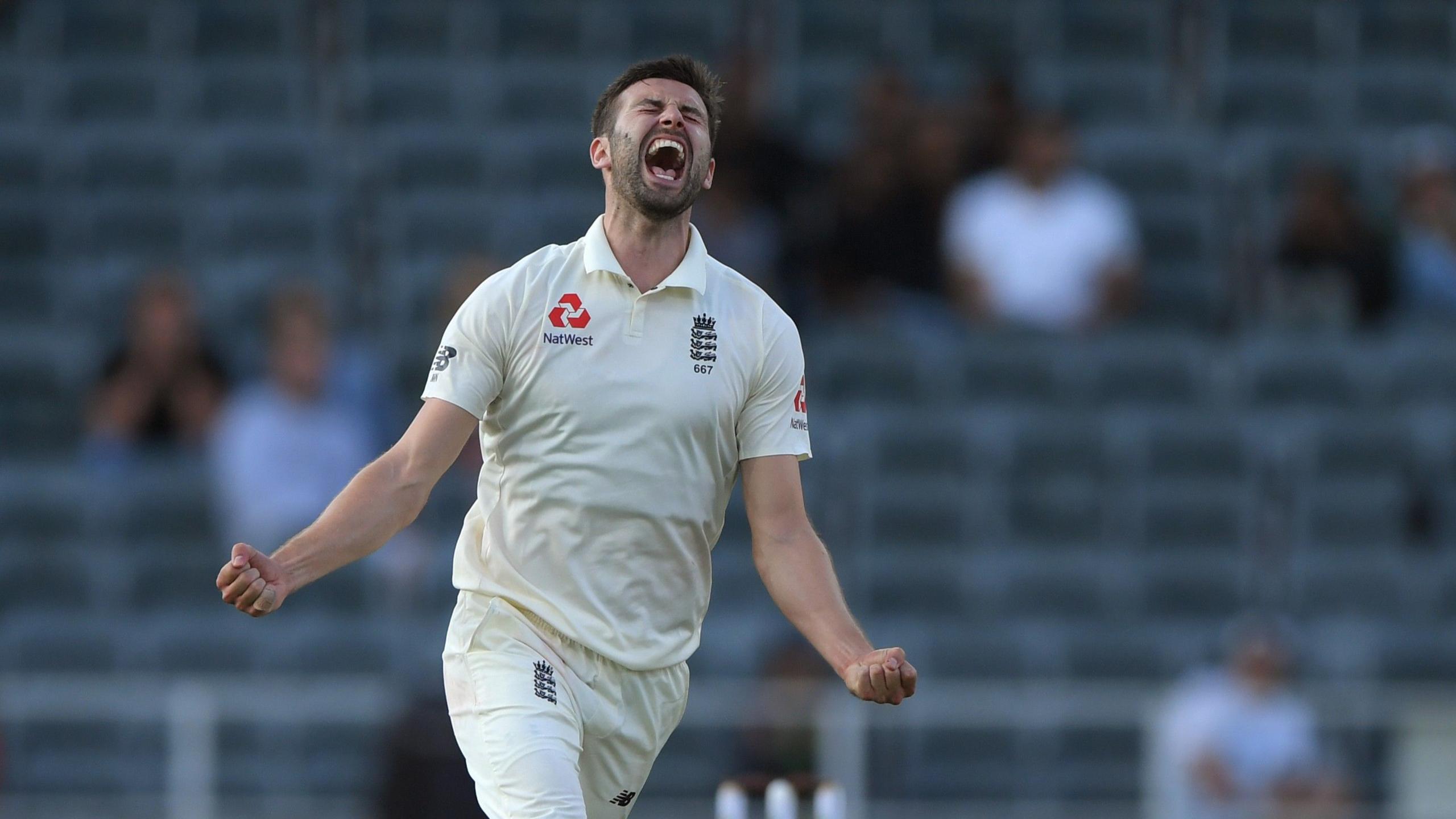 Mark Wood celebrates wicket against South Africa