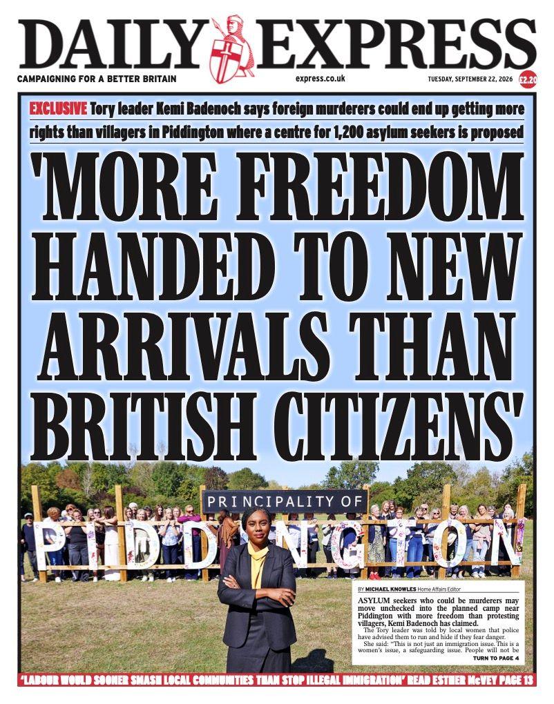 "More freedom handed to new arrivals than British citizens" reads the headline on the front page of the Daily Express.