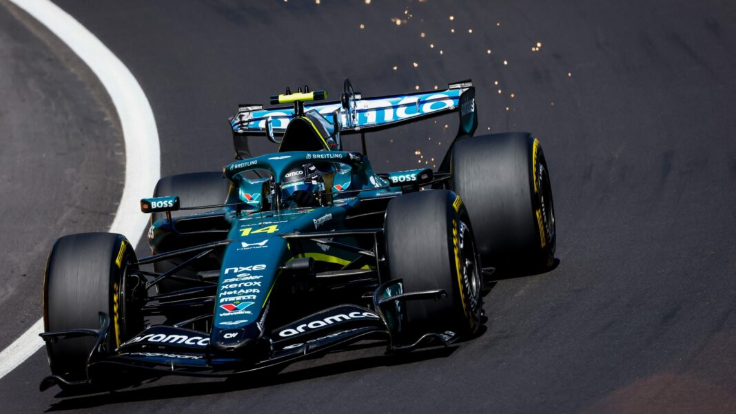 Fernando Alonso in the Aston Martin-Honda at the Spanish Grand Prix in Madrid last weekend.