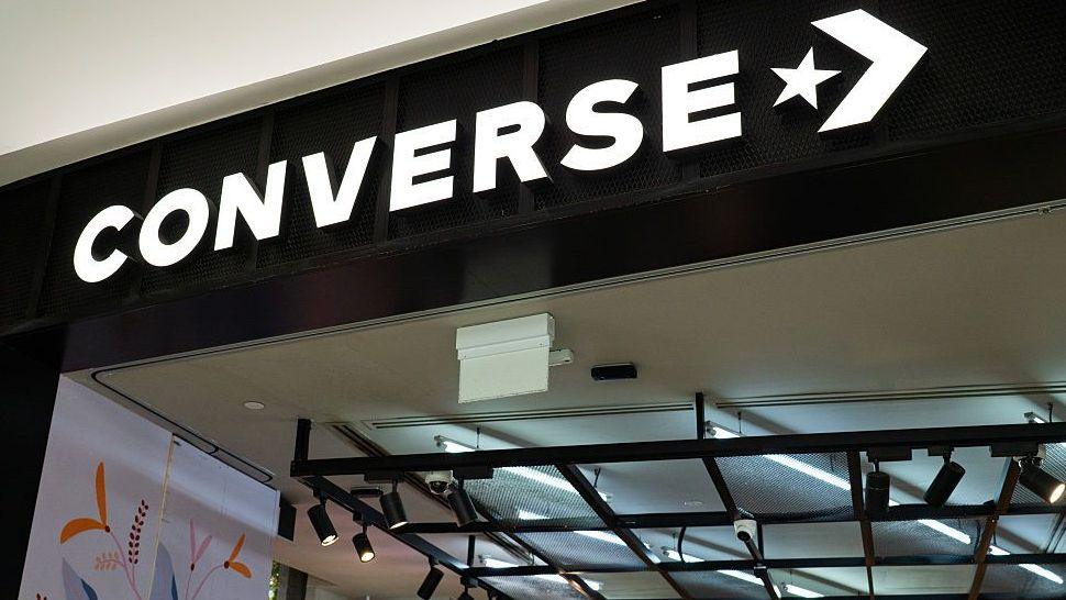 The Converse name is seen on a storefront at an airport in Singapore earlier this month