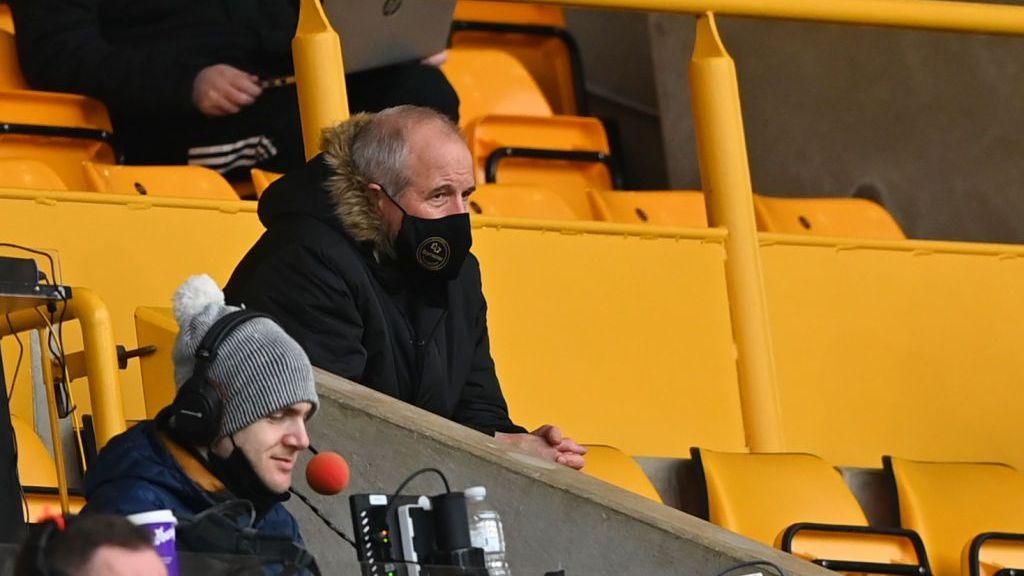 Wolves legend Steve Bull looks on during the Premier League derby with West Bromwich Albion at Molineux (16 January 2021) Sporting stadiums around England remained under strict restrictions due to the Coronavirus Pandemic as Government social distancing laws prohibited fans inside venues resulting in games being played behind closed doors.