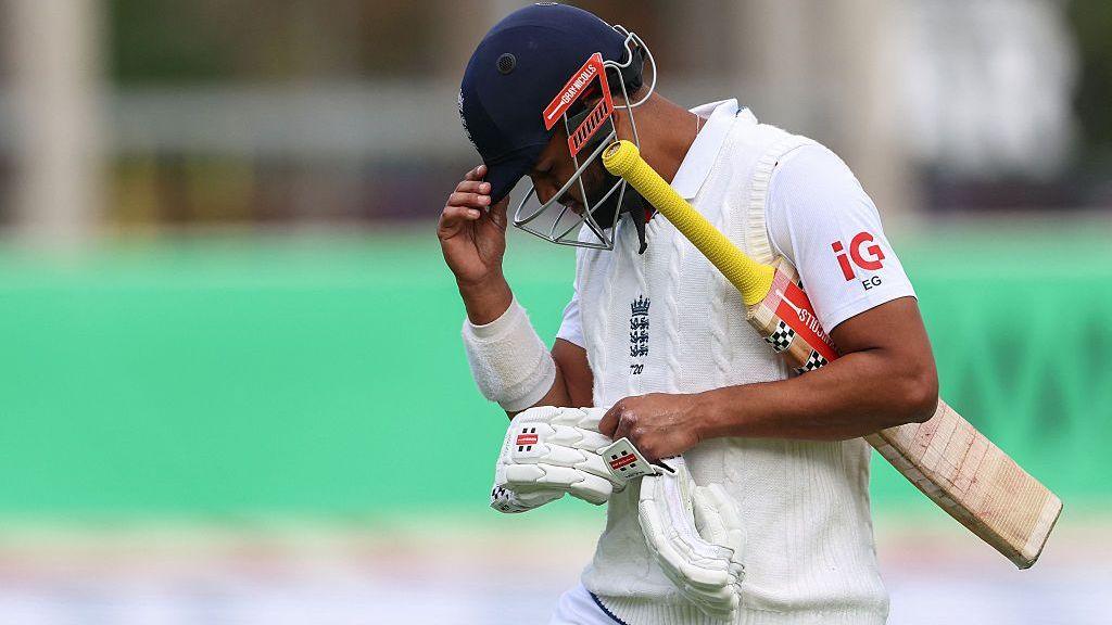 England opener Emilio Gay is dismissed at Edgbaston