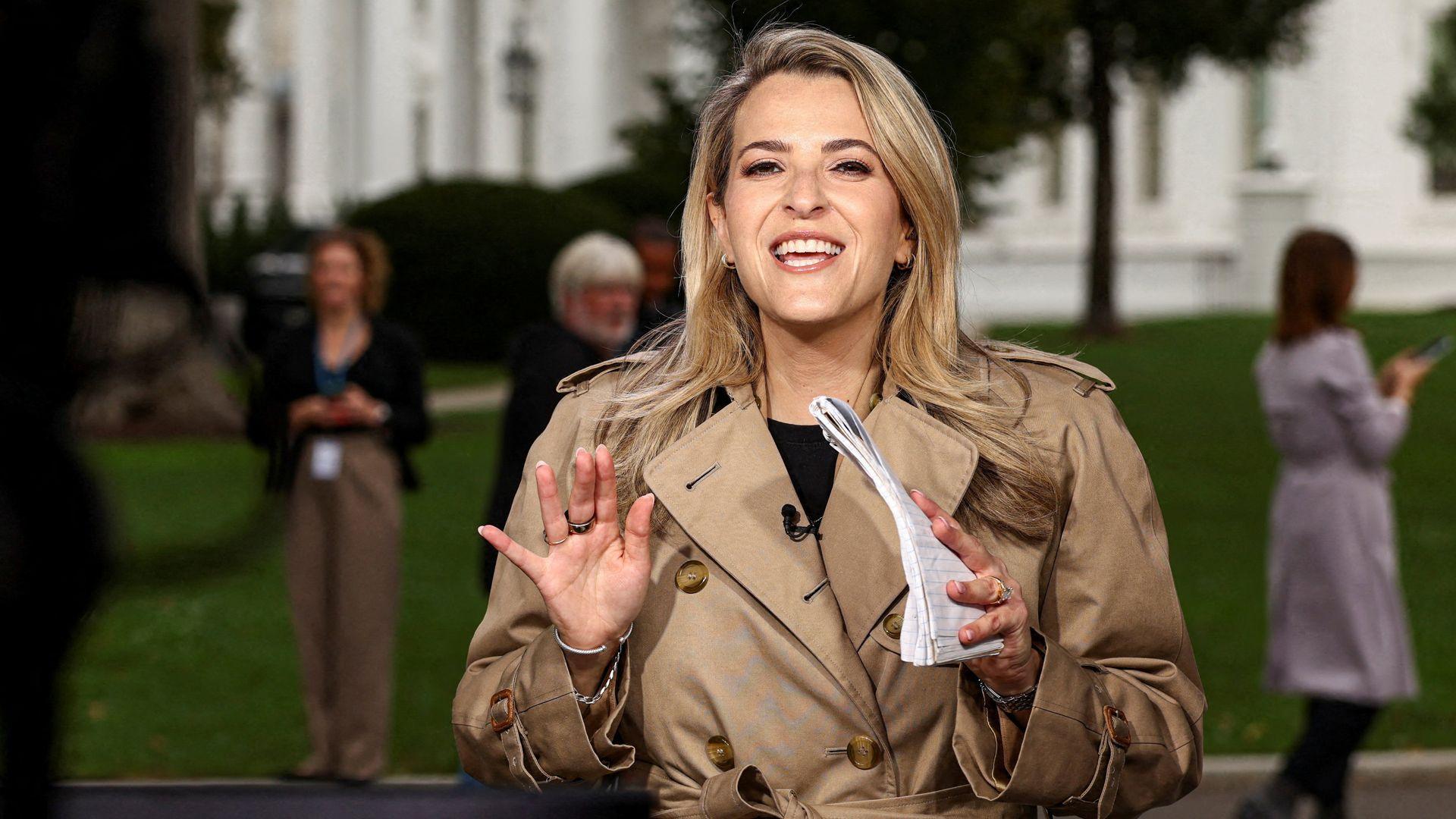 CNN White House correspondent Betsy Klein works near the White House on 24 September 2026