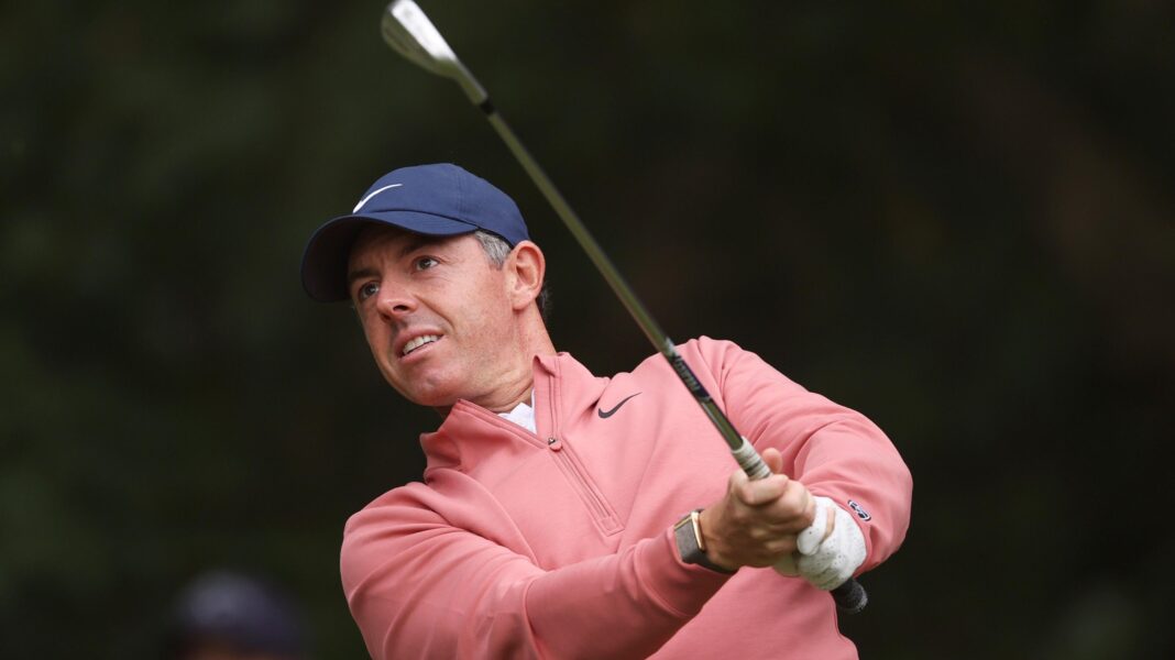 Rory McIlroy hits a shot