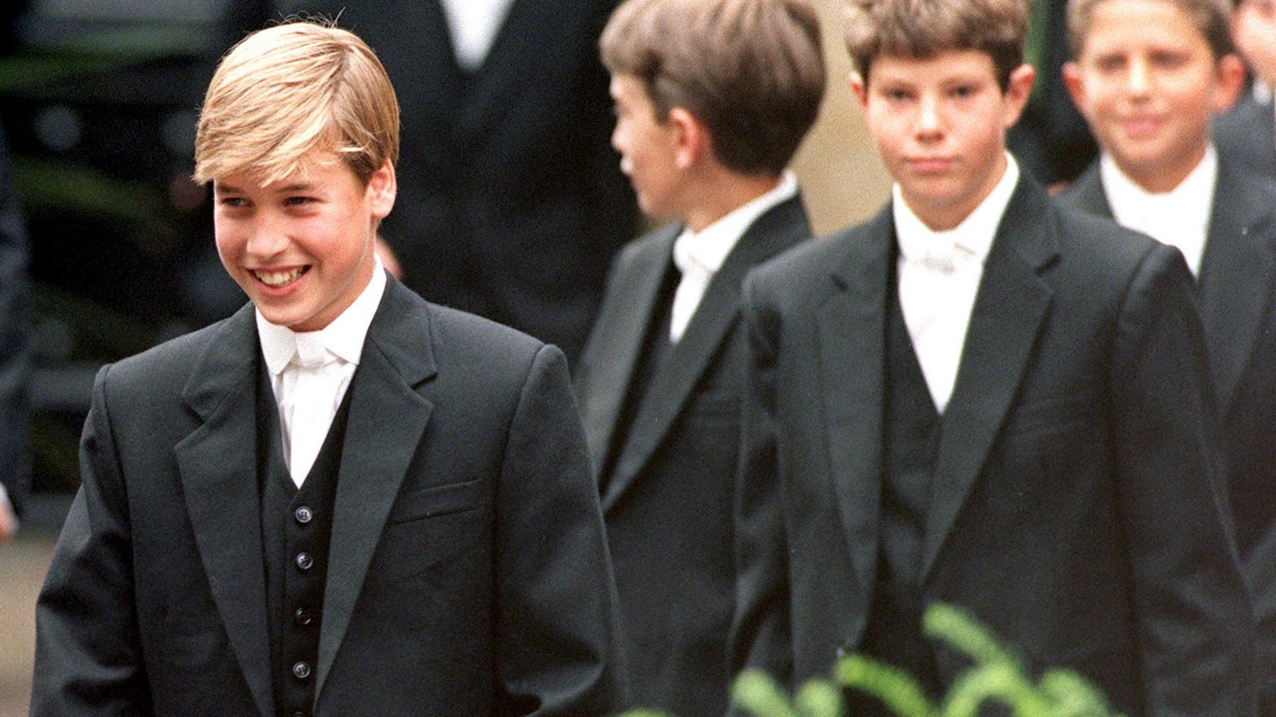 Prince William on his first day at Eton in 1995