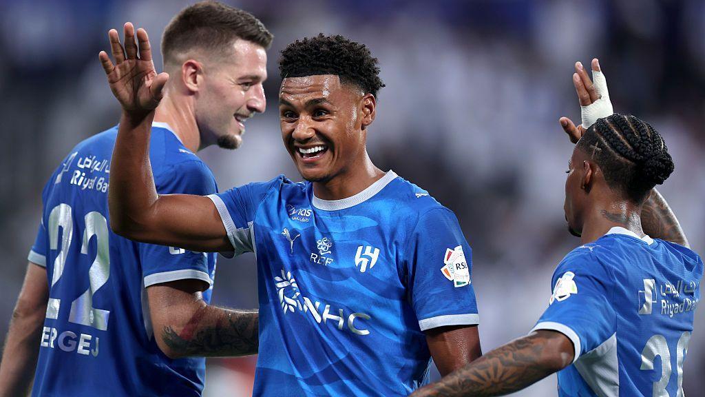 Ollie Watkins celebrates scoring on his Al-Hilal debut