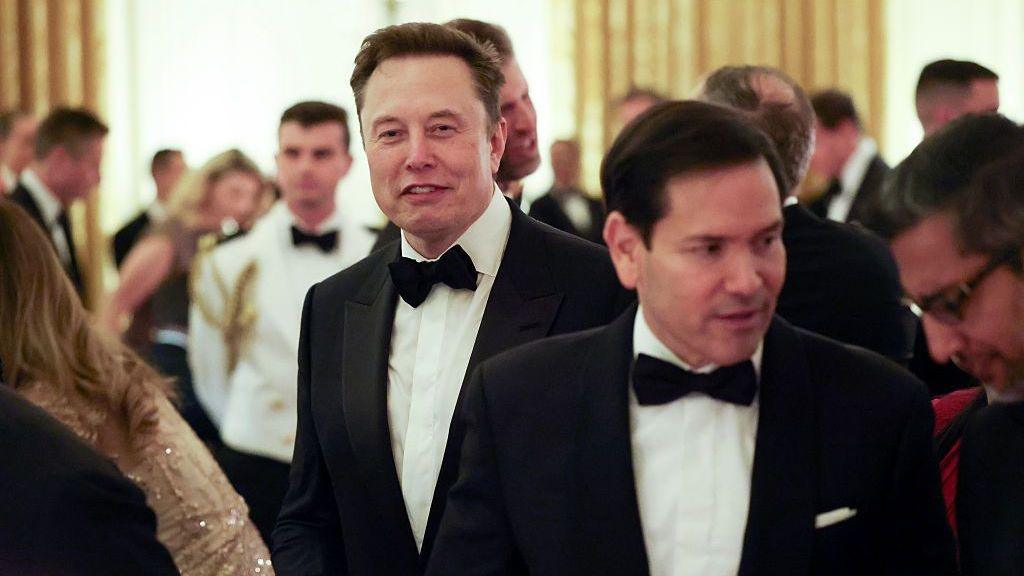 Musk was seen mingling with guests, alongside US Secretary of State Marco Rubio