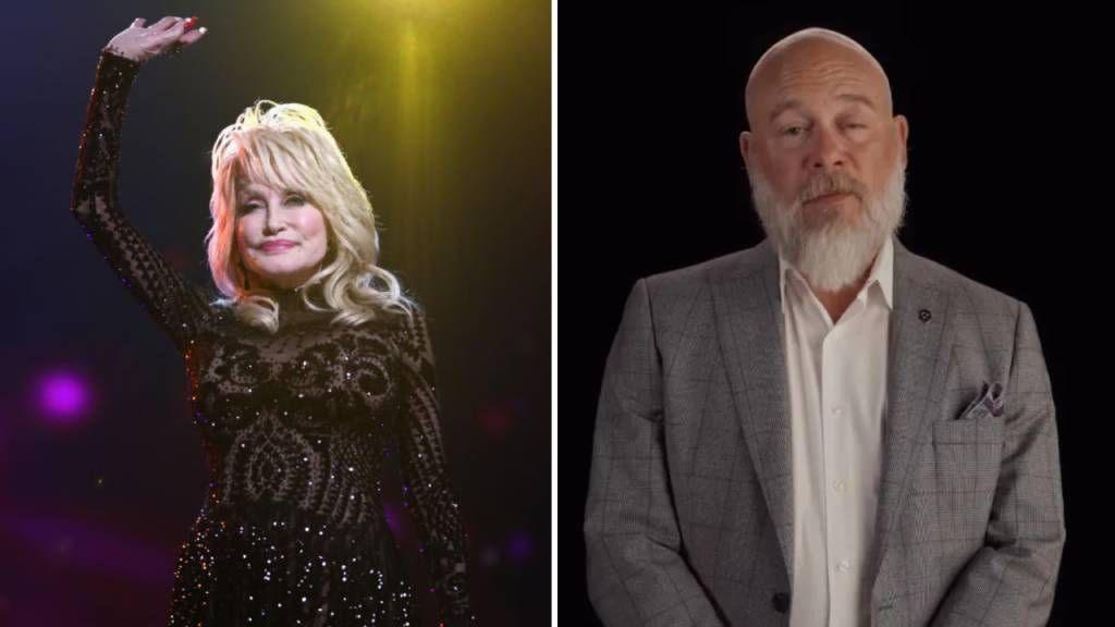Composite photo showing Dolly Parton and Bryan Seaver
